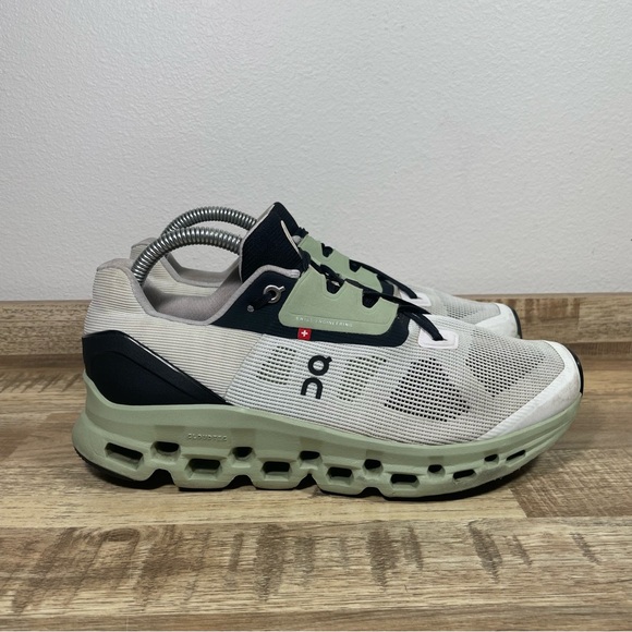 On Running Other - On Cloudstratus Athletic Running Daily Sneaker Men 8 Women 9.5 White Black Sage